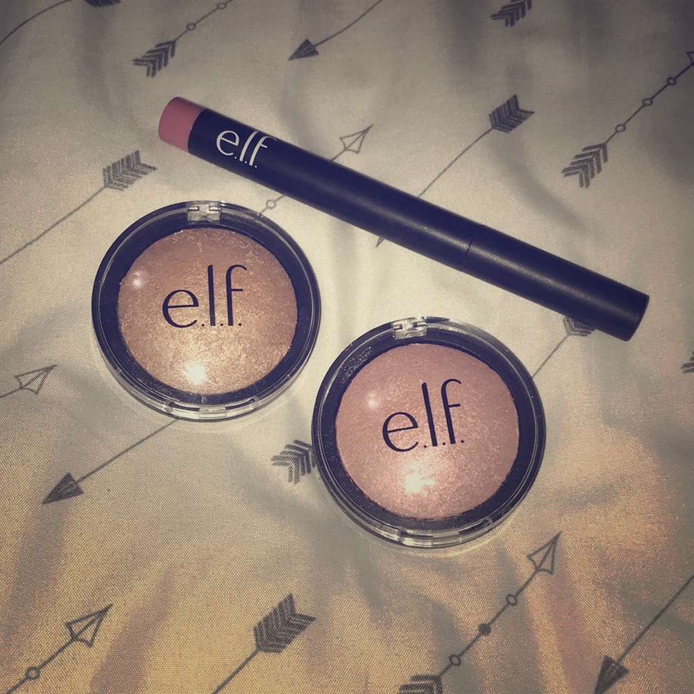 Elf- two highlighters and one lip color